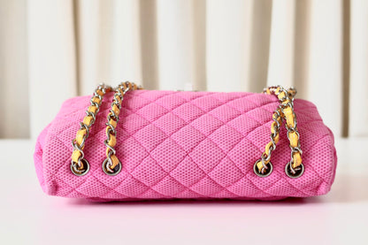 Chanel pink single flap bag Sport Collection