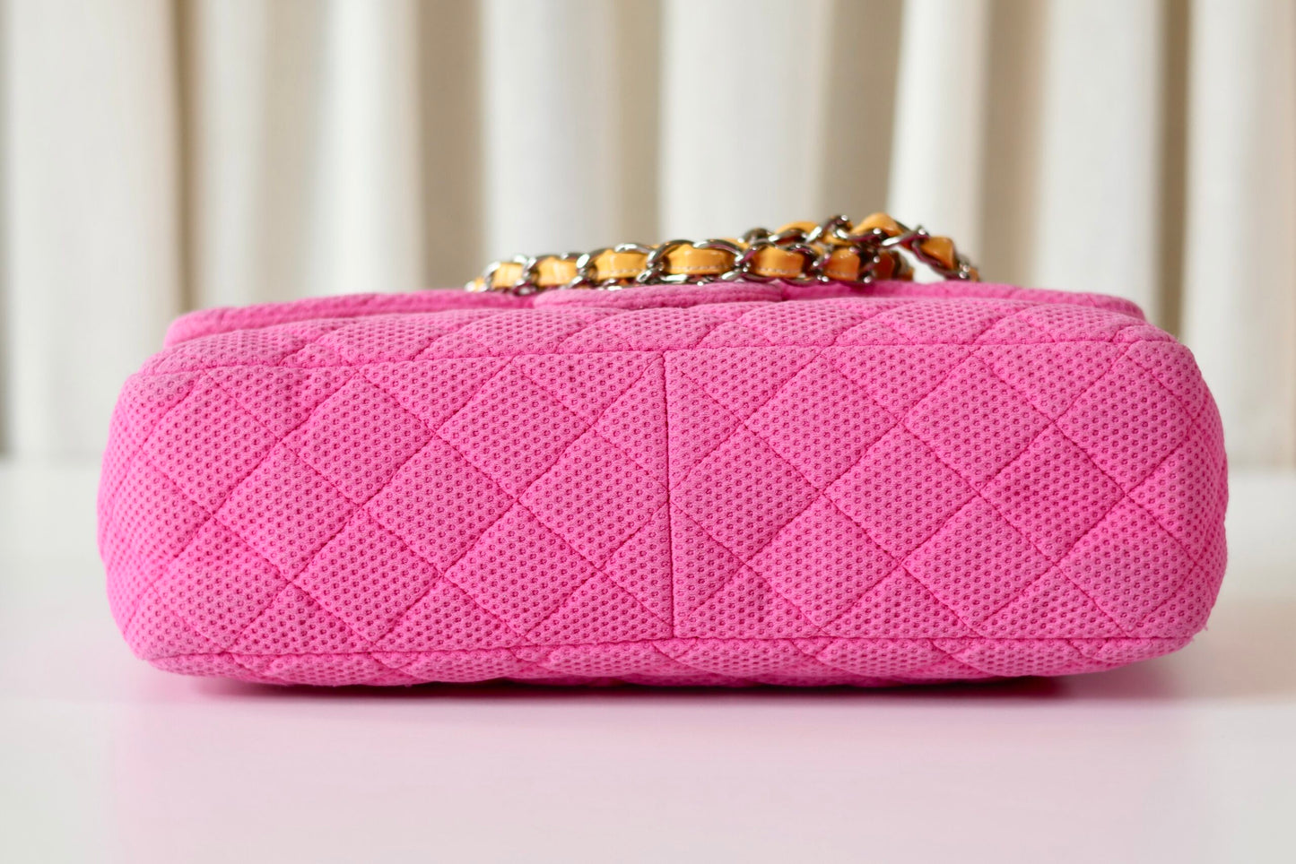 Chanel pink single flap bag Sport Collection
