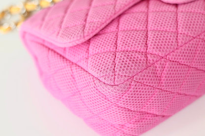 Chanel pink single flap bag Sport Collection
