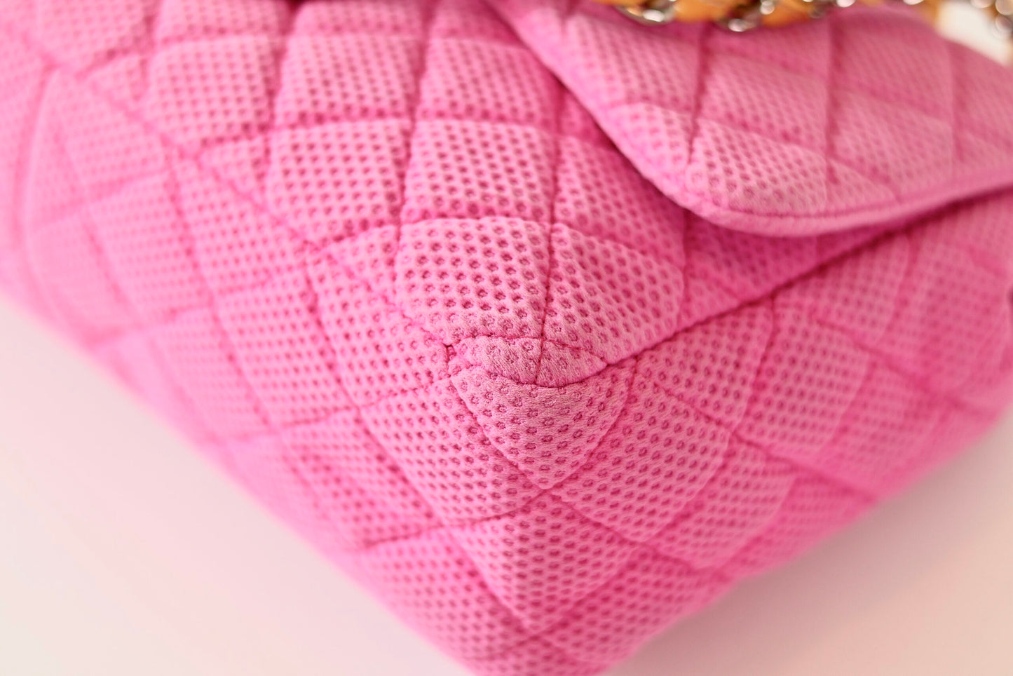 Chanel pink single flap bag Sport Collection