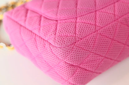 Chanel pink single flap bag Sport Collection
