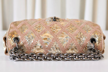 Chanel python single flap bag metallic