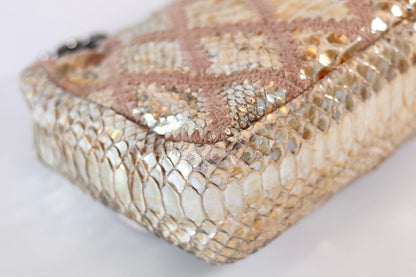 Chanel python single flap bag metallic