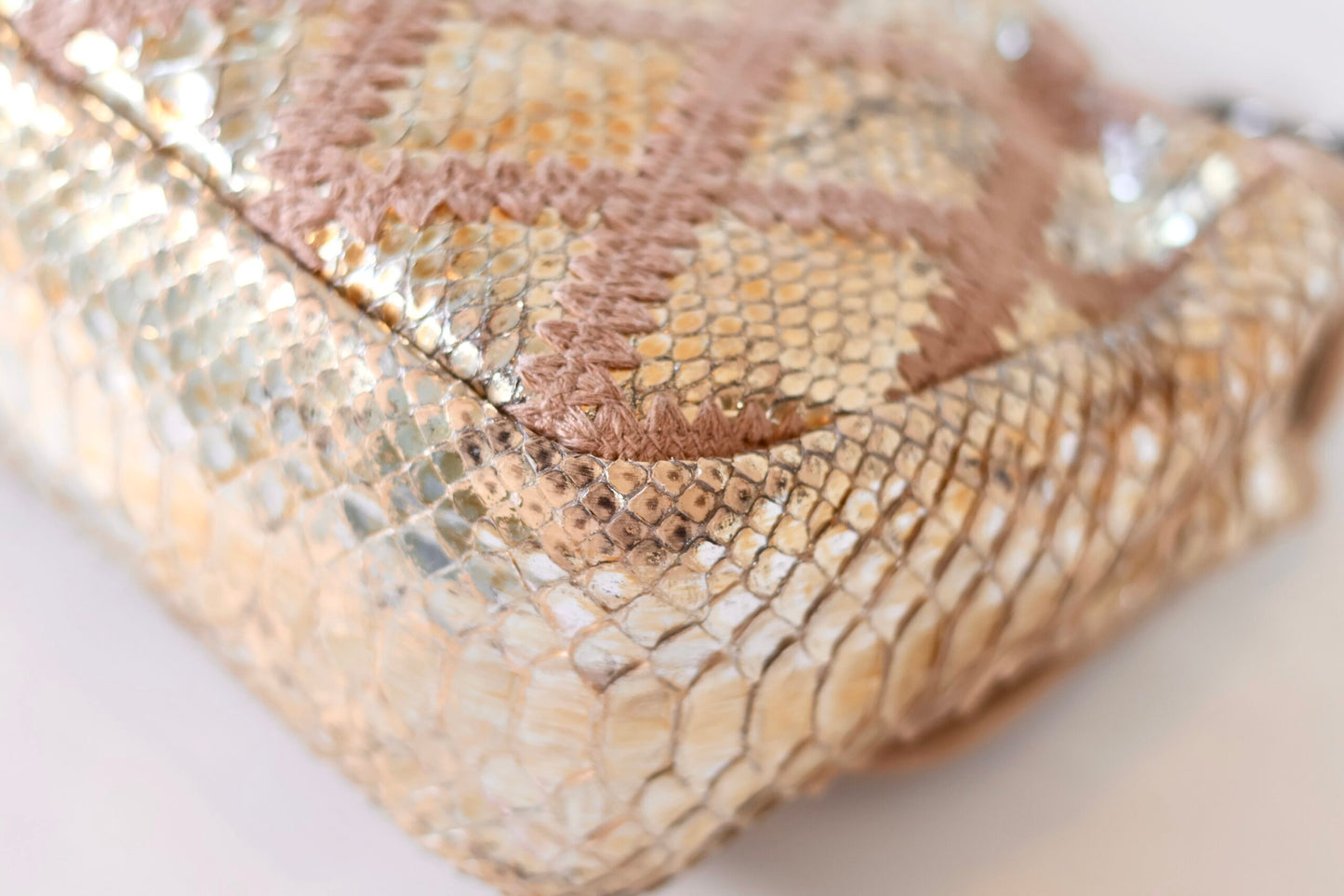 Chanel python single flap bag metallic