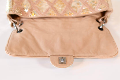 Chanel python single flap bag metallic