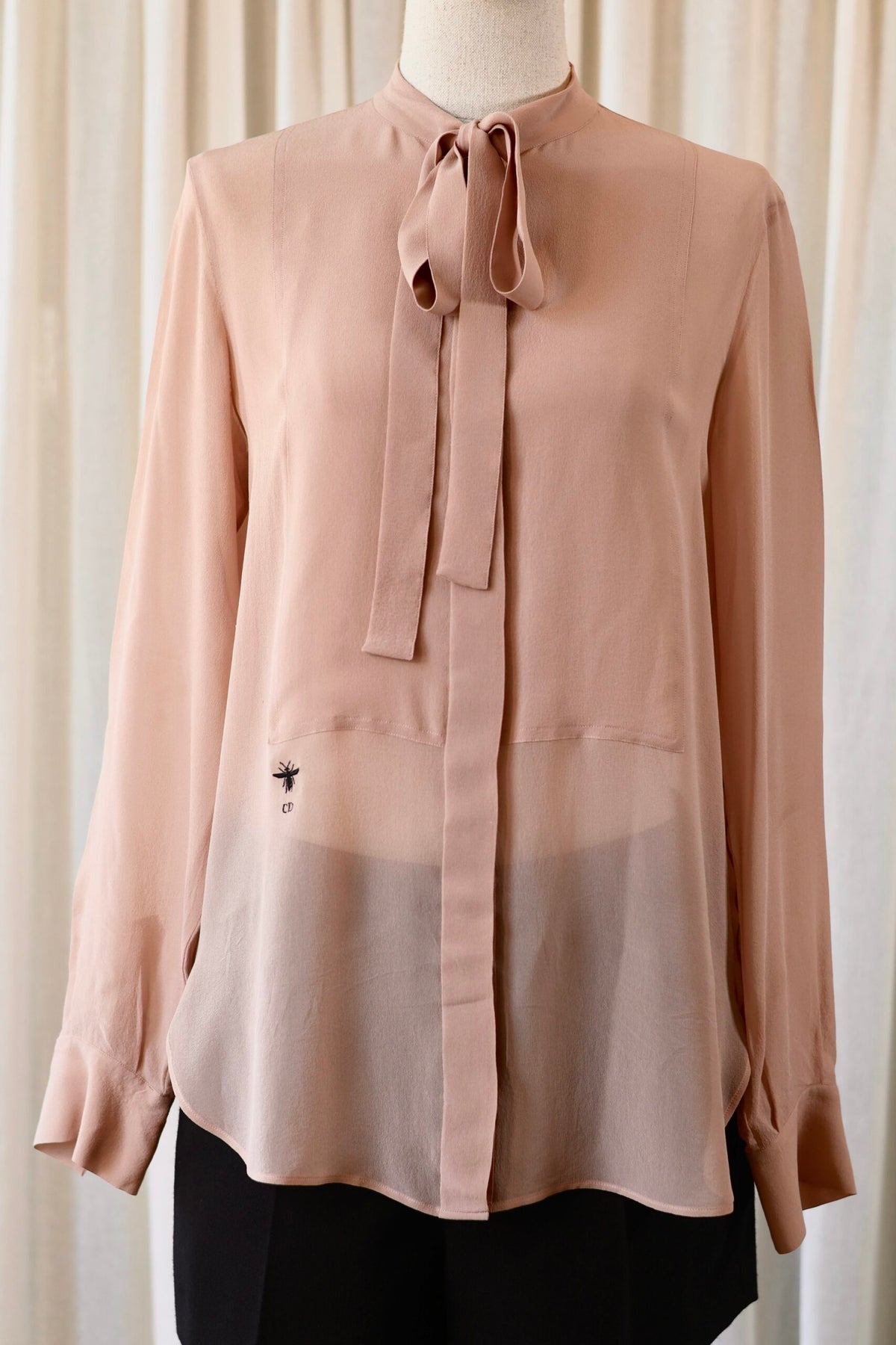 Christian Dior silk blouse nude