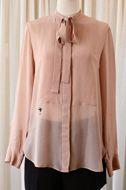 Christian Dior silk blouse nude