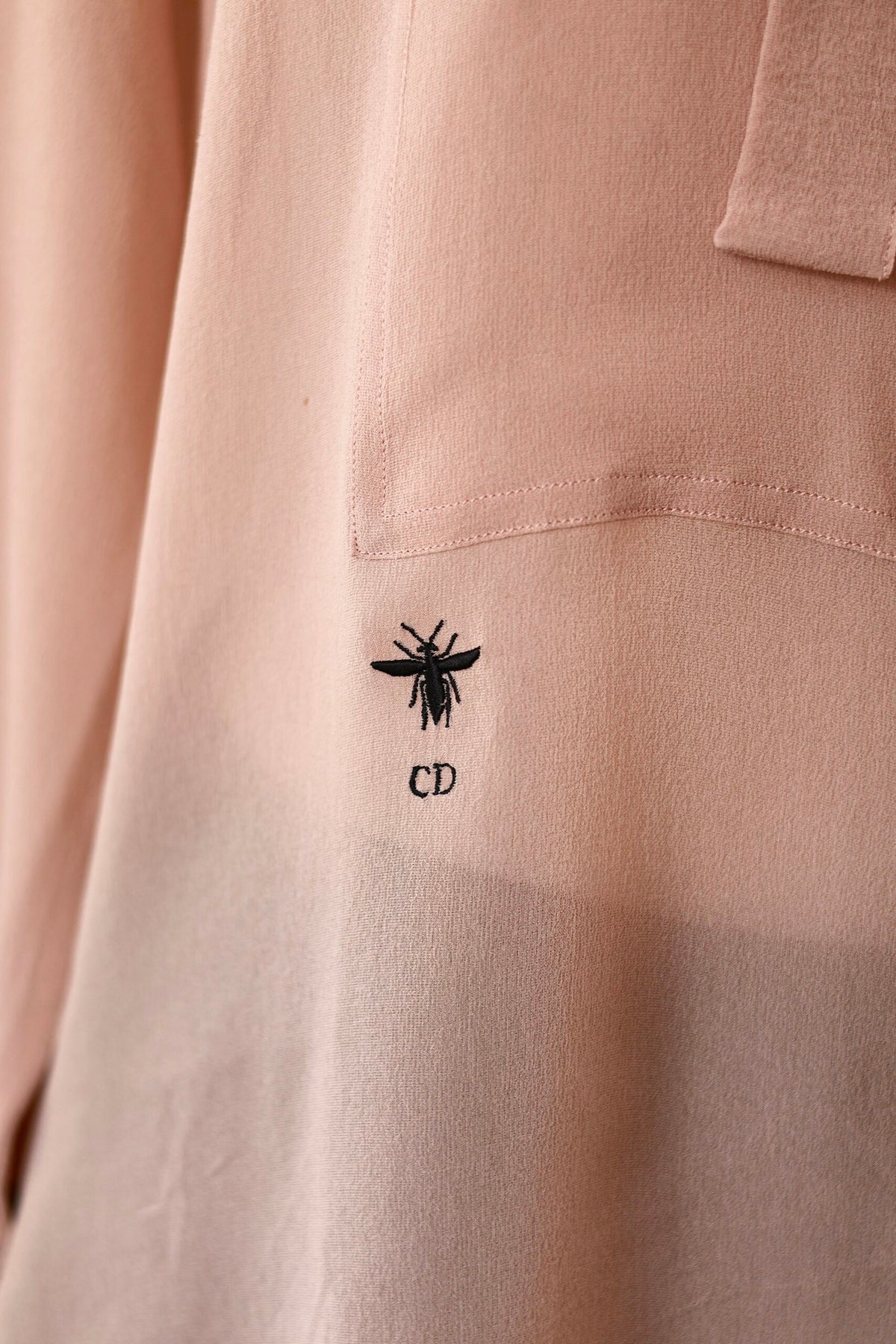 Christian Dior silk blouse nude