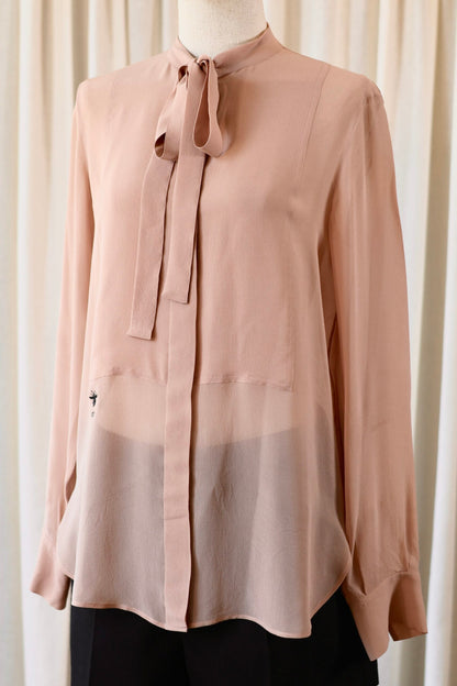 Christian Dior silk blouse nude
