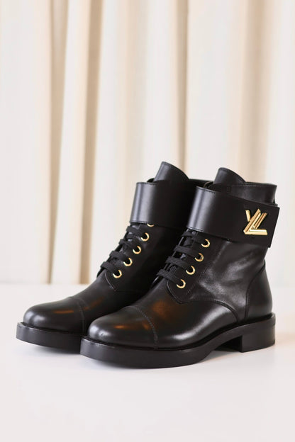 Louis Vuitton black LV boots