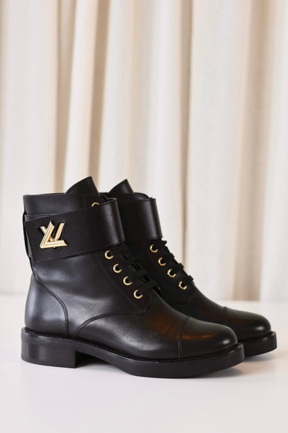 Louis Vuitton black LV boots