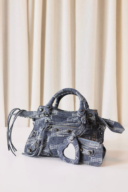 Balenciaga neo cagole denim city bag