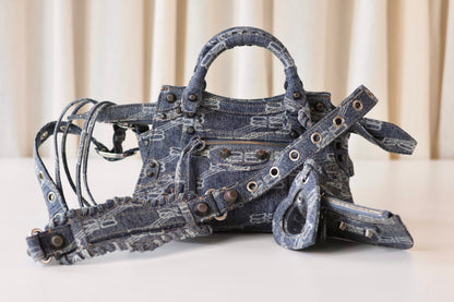 Balenciaga neo cagole denim city bag