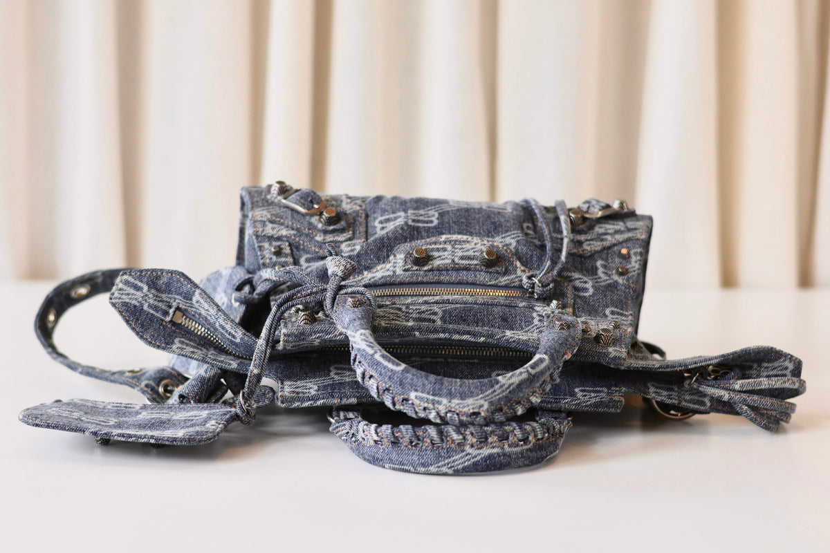 Balenciaga neo cagole denim city bag