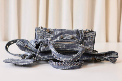 Balenciaga neo cagole denim city bag
