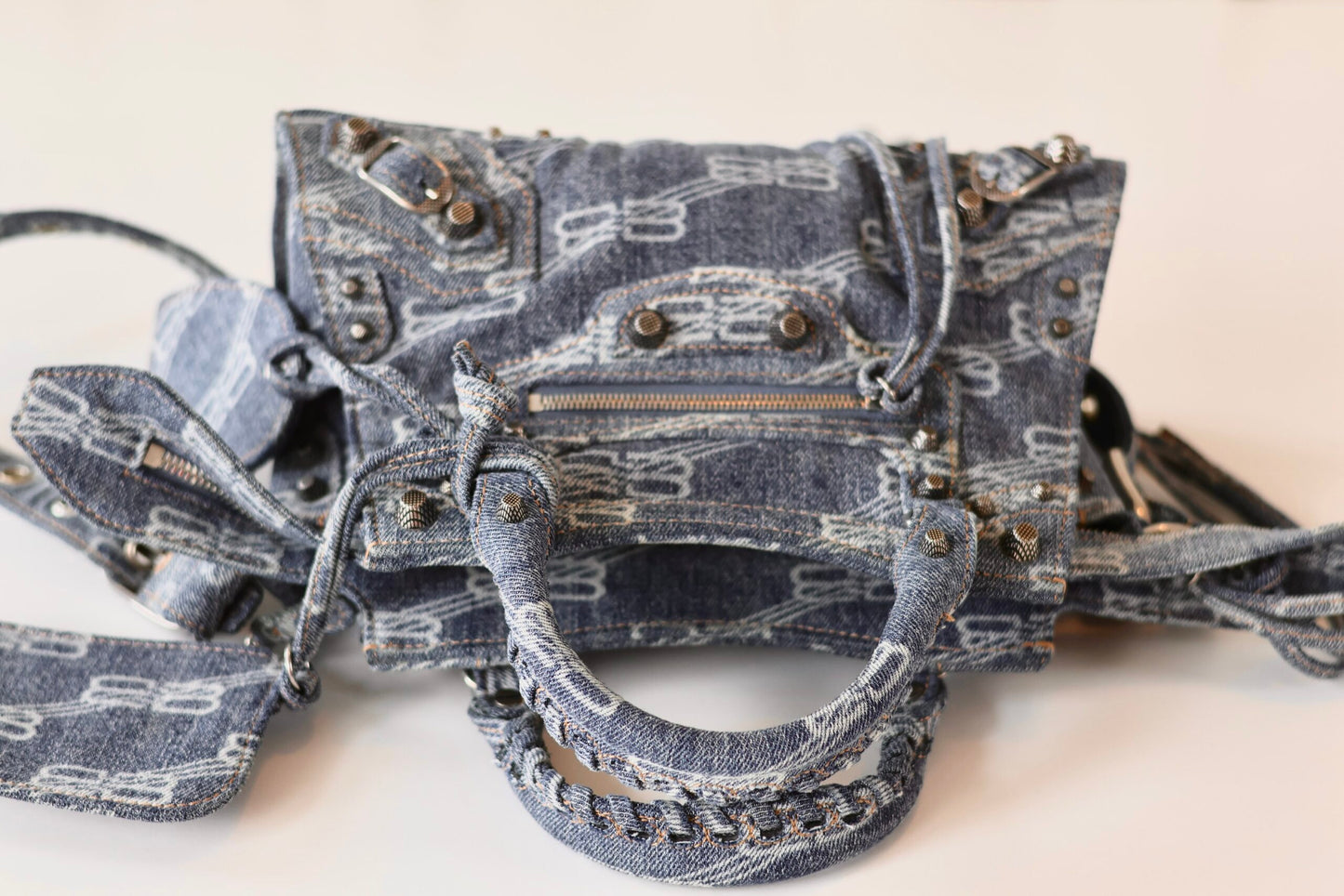 Balenciaga neo cagole denim city bag