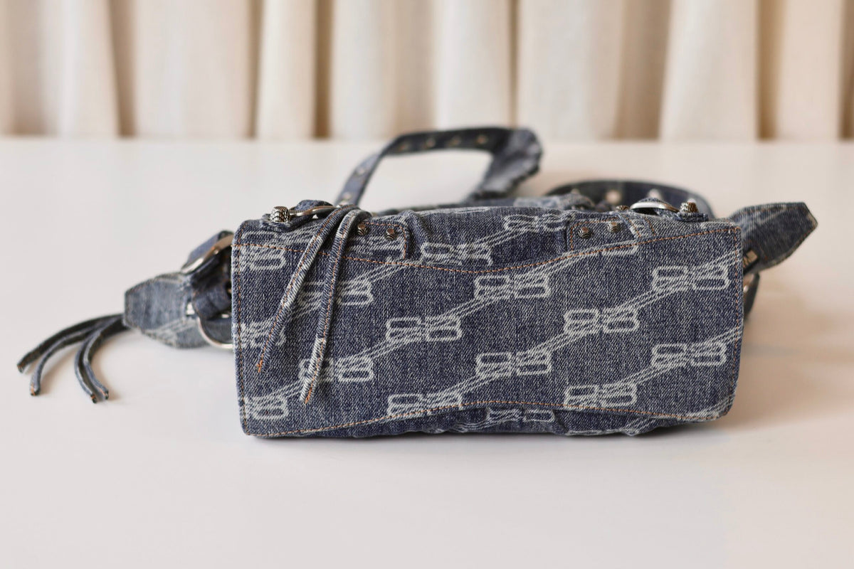 Balenciaga neo cagole denim city bag