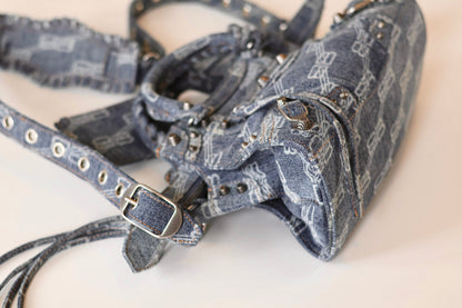 Balenciaga neo cagole denim city bag