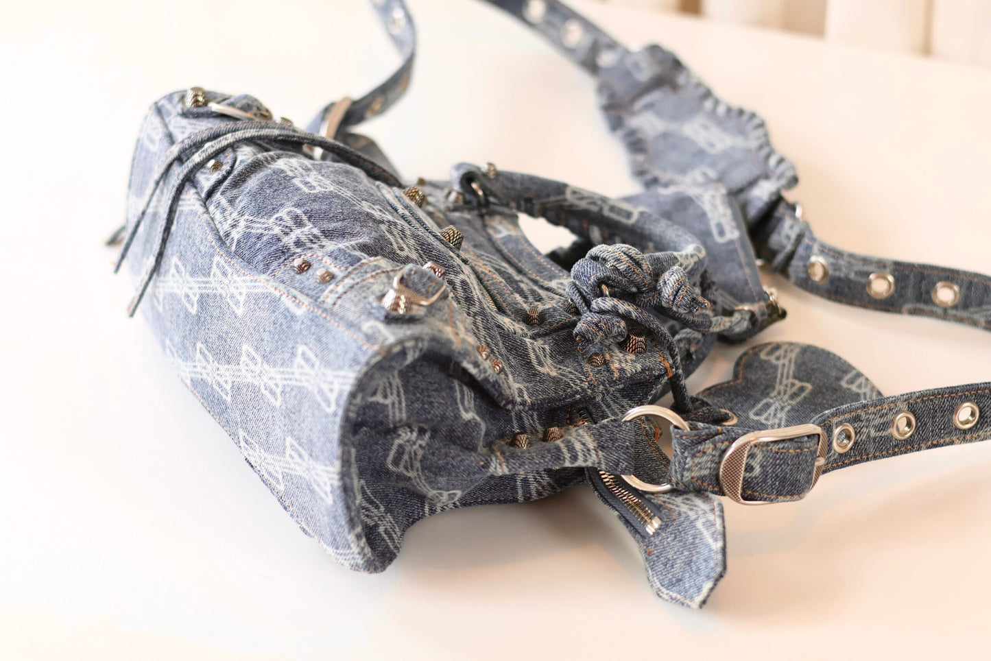 Balenciaga neo cagole denim city bag