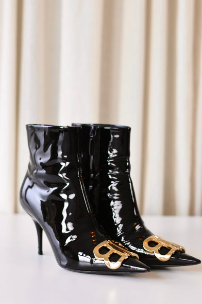 Balenciaga black patent heels