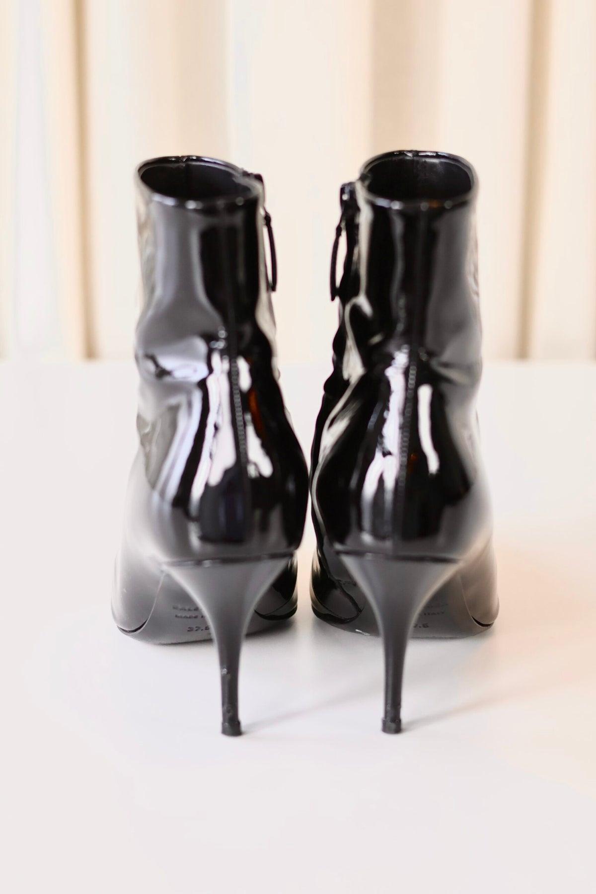 Balenciaga black patent heels