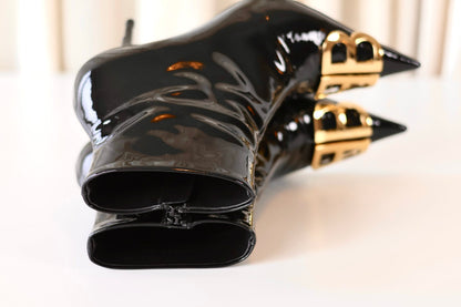 Balenciaga black patent heels