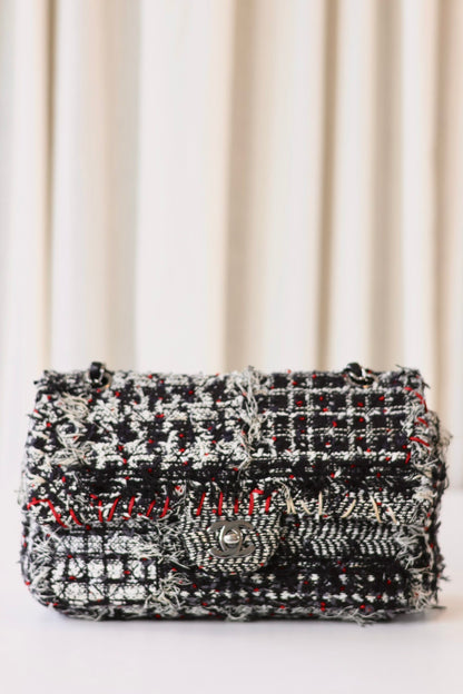 Chanel tweed single flap bag