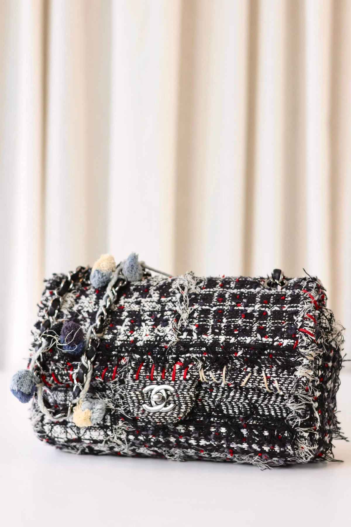 Chanel tweed single flap bag