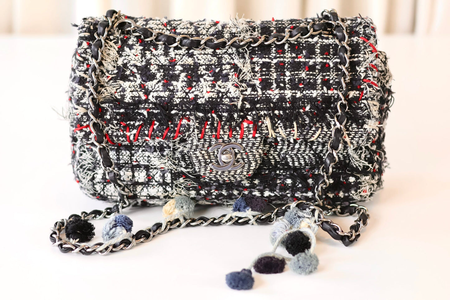 Chanel tweed single flap bag