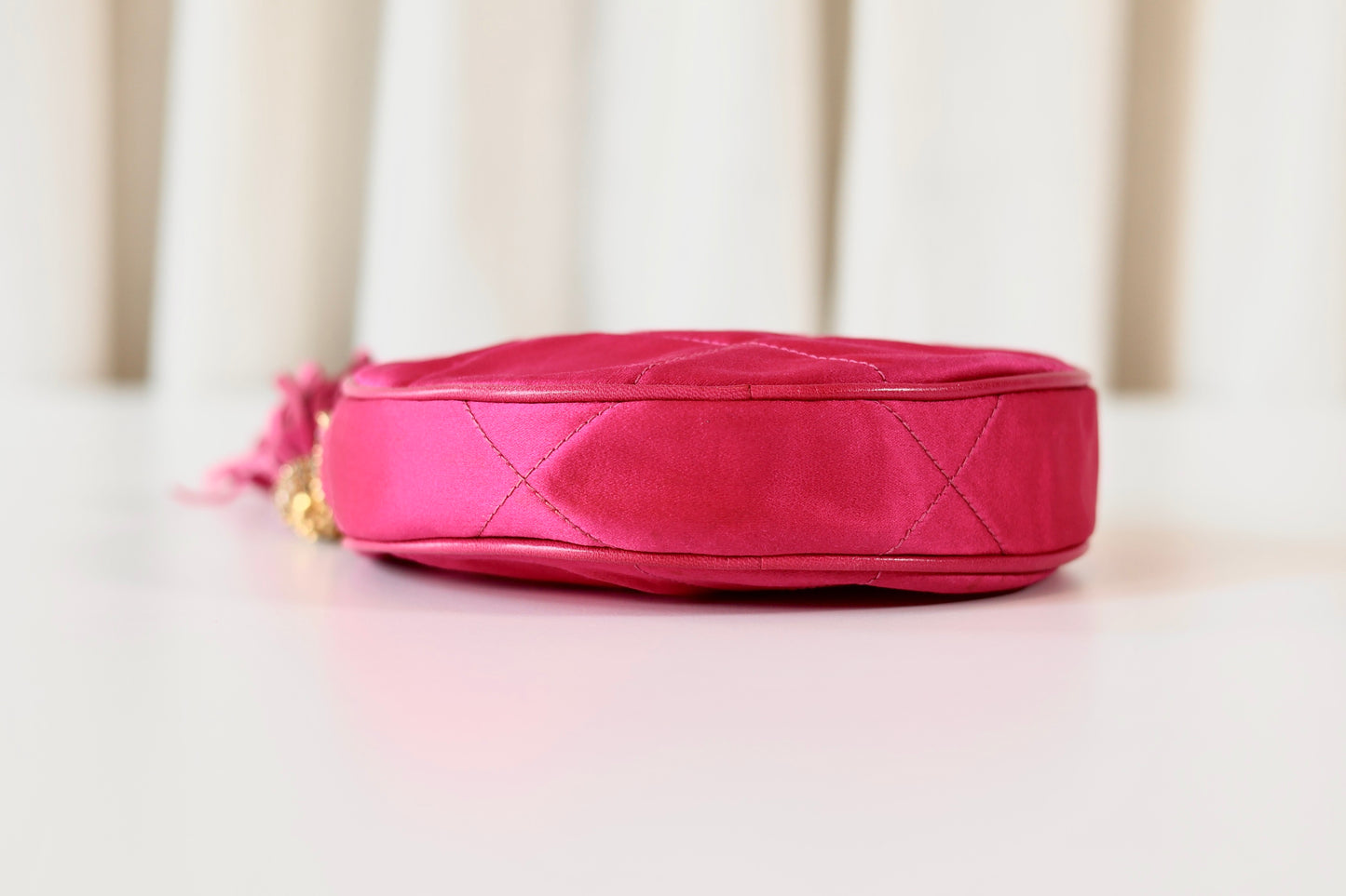 Chanel pink satin crossbody