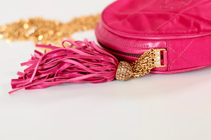 Chanel pink satin crossbody