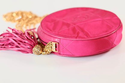 Chanel pink satin crossbody