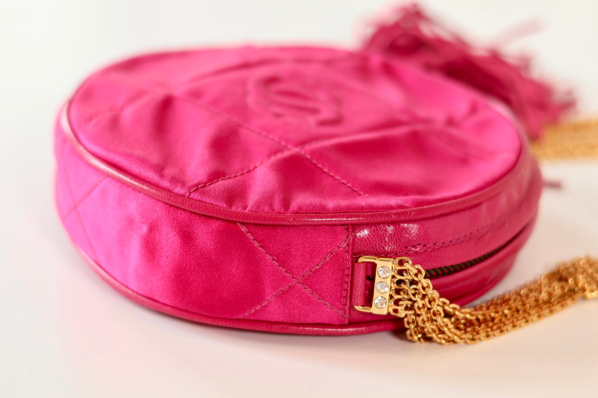 Chanel pink satin crossbody
