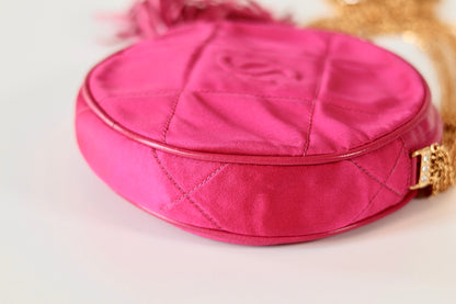 Chanel pink satin crossbody