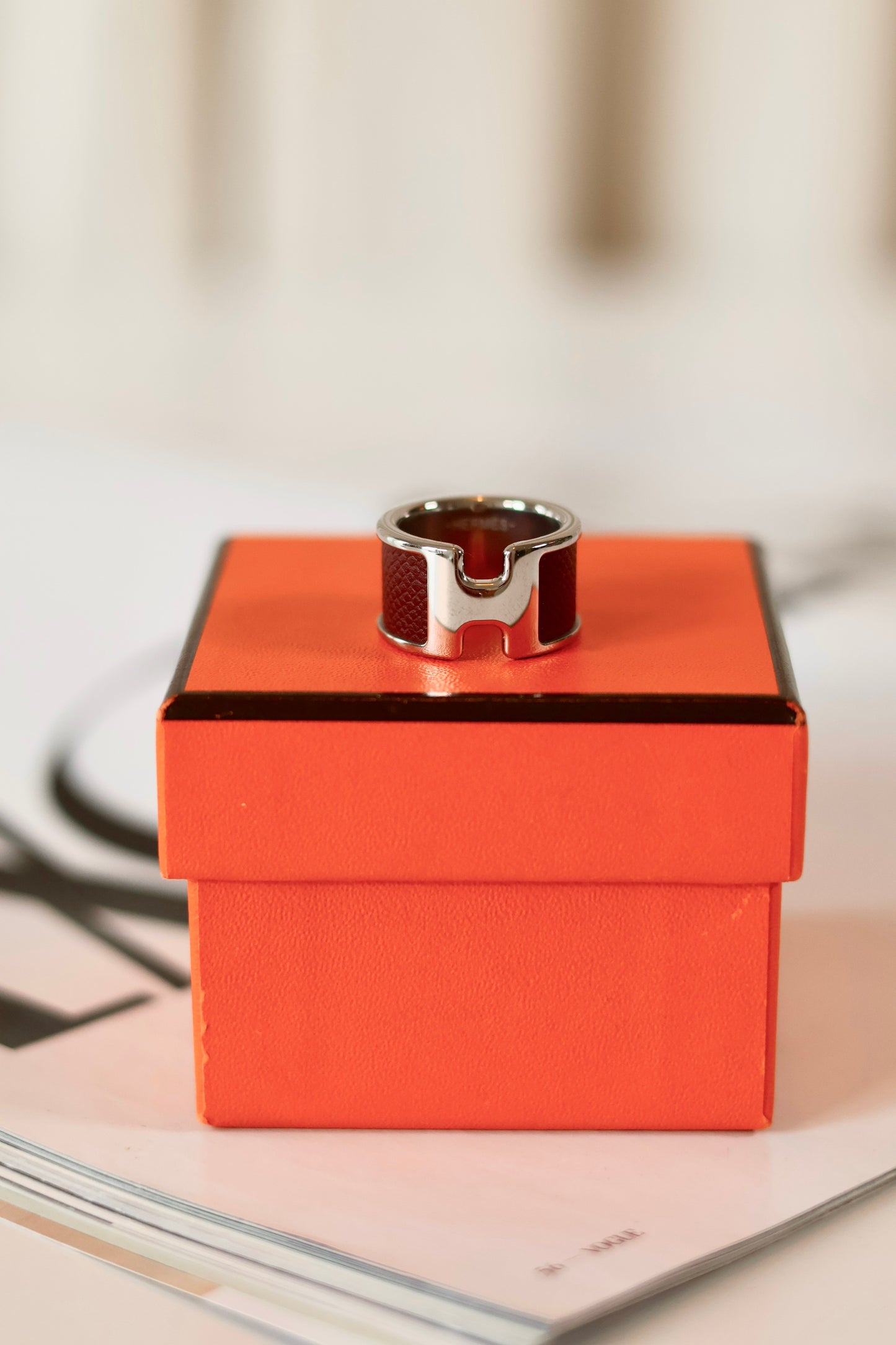 Hermes H ring bordeaux