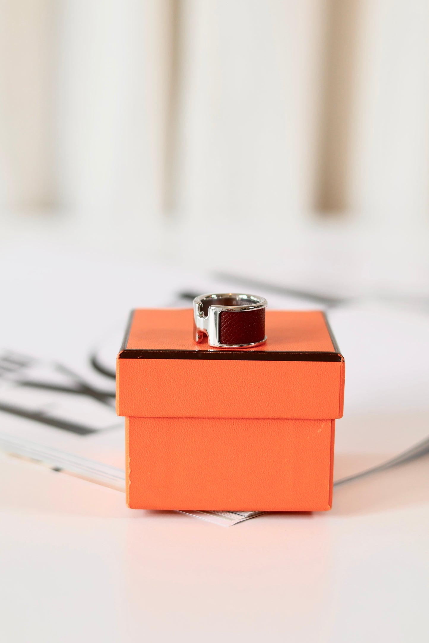 Hermes H ring bordeaux