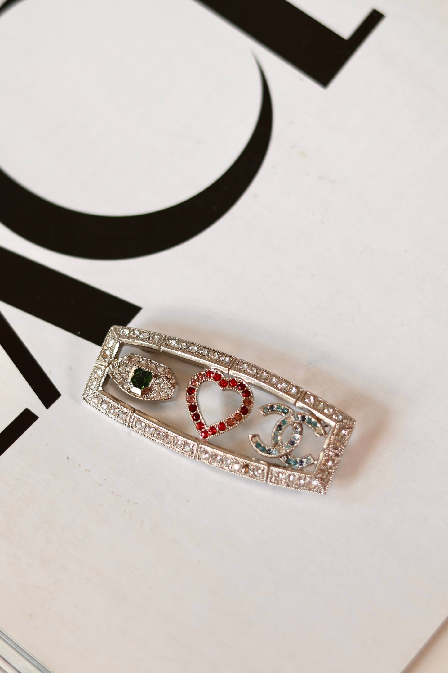 Chanel rhinestone brooch