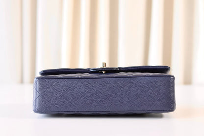 Chanel navy medium classic double flap bag