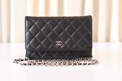 Chanel black wallet on chain