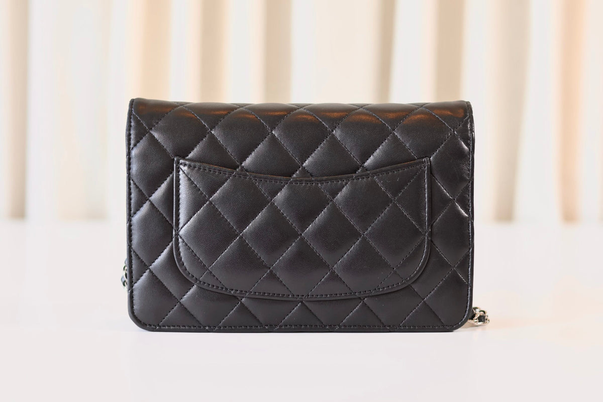 Chanel black wallet on chain
