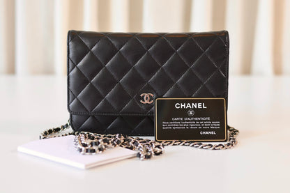 Chanel black wallet on chain