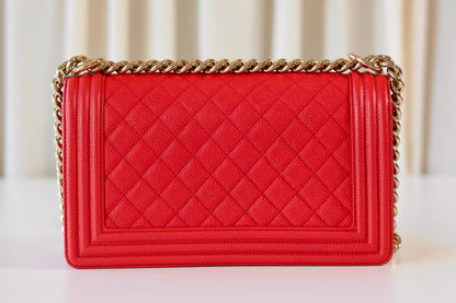 Chanel boy bag medium coral