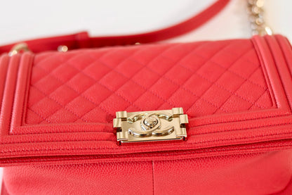 Chanel boy bag medium coral