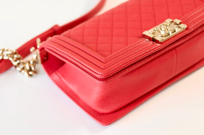 Chanel boy bag medium coral