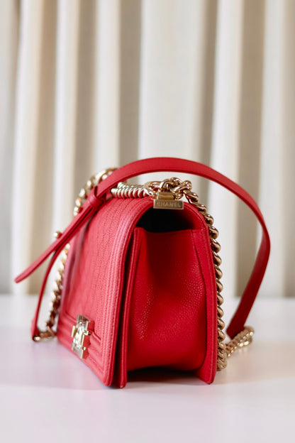 Chanel boy bag medium coral