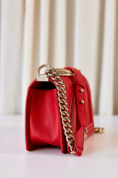 Chanel boy bag medium coral