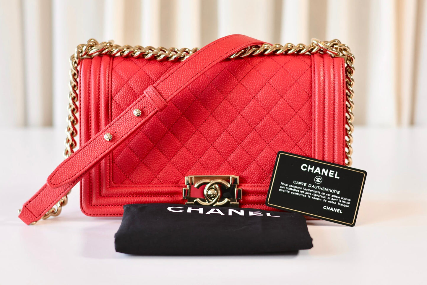 Chanel boy bag medium coral