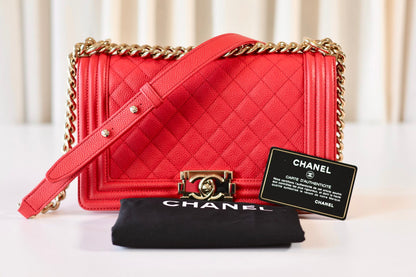 Chanel boy bag medium coral