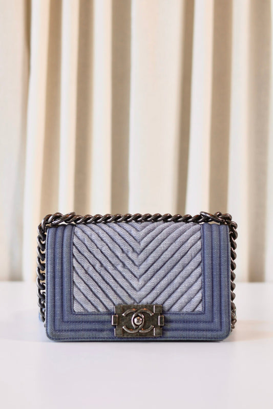 Chanel boy bag denim small