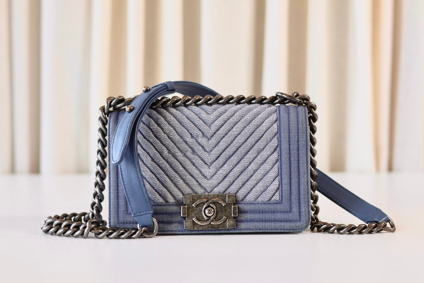 Chanel boy bag denim small